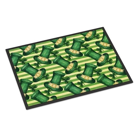 Carolines Treasures Carolines Treasures BB7558JMAT Watercolor St Patricks Day Leprechan Hat Indoor or Outdoor Mat; 24 x 36 in. BB7558JMAT